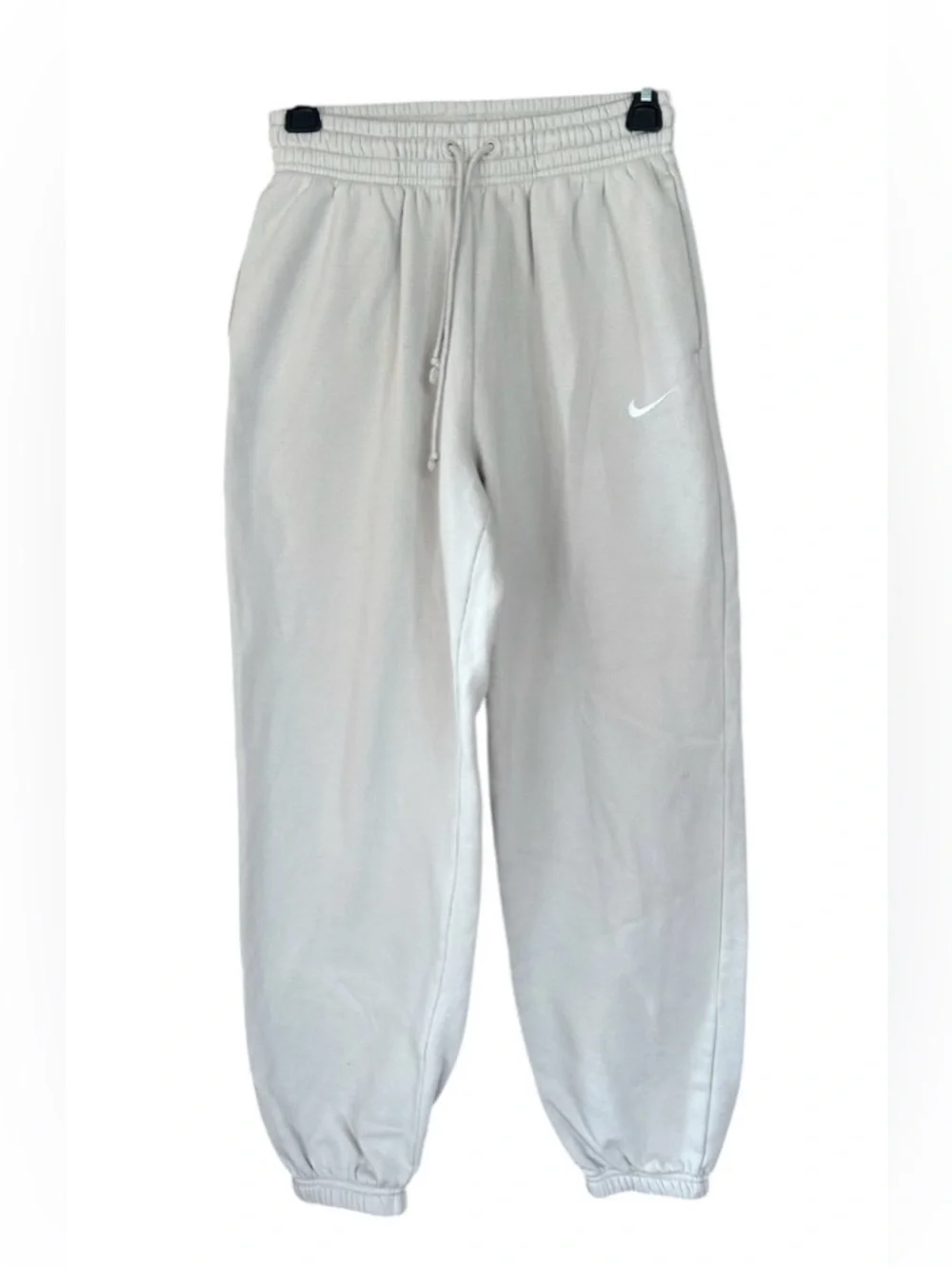 Nike Off-White Oatmeal Fleece Joggers XS Neutral Athleisure Lounge Cozy Minimal - Picture 2 of 8